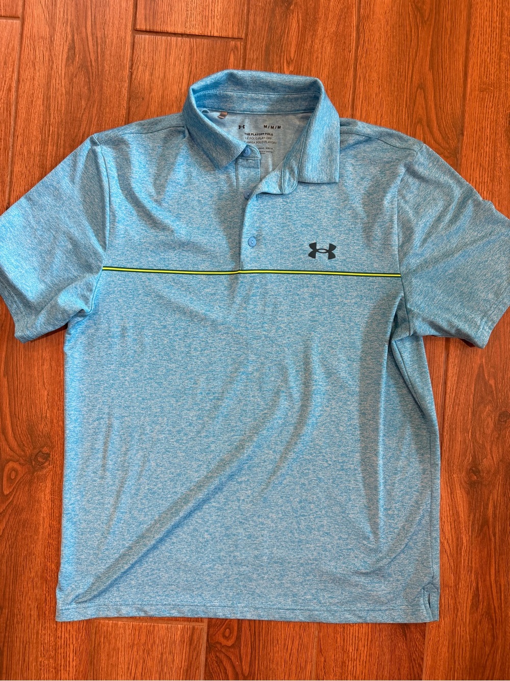 Under Armour Men's Light Blue Heather playoff Polo Shirt / medium